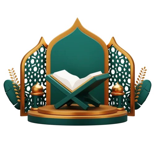 3d-render-of-holy-quran-on-podium-display-suitable-for-ramadan-mubarak-or-islamic-illustration-free-png